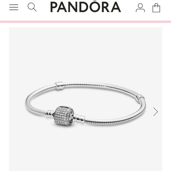 Pandora Jewelry - Pandora Moments Sparkling Pavé Clasp Snake Chain Bracelet